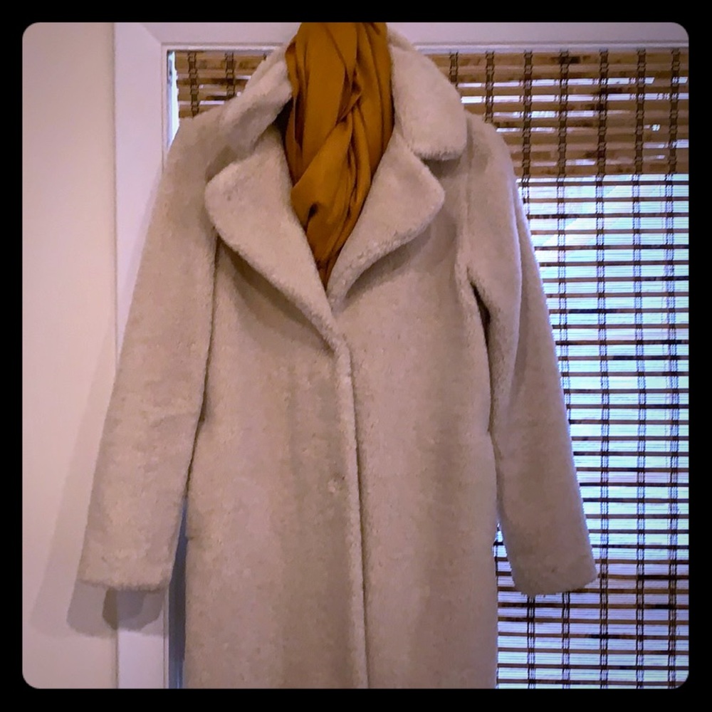 Rachael Zoe fake fur knee length coat